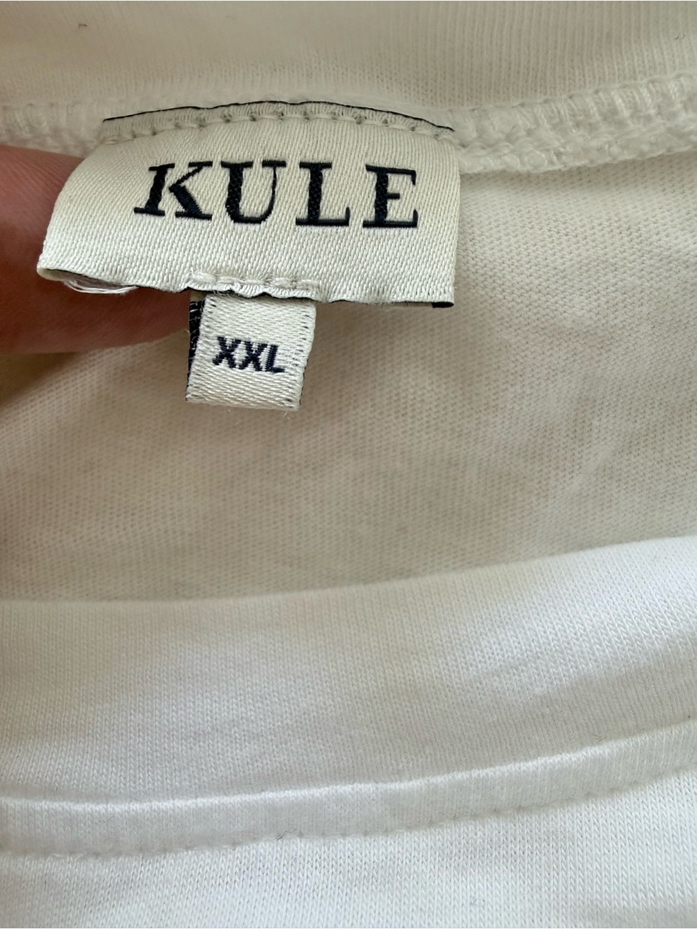 KULE Kiki Ruffle Sleeve Tank Top: 20.5” ptp; Navy & White Crewneck, worn once - Picture 5 of 6
